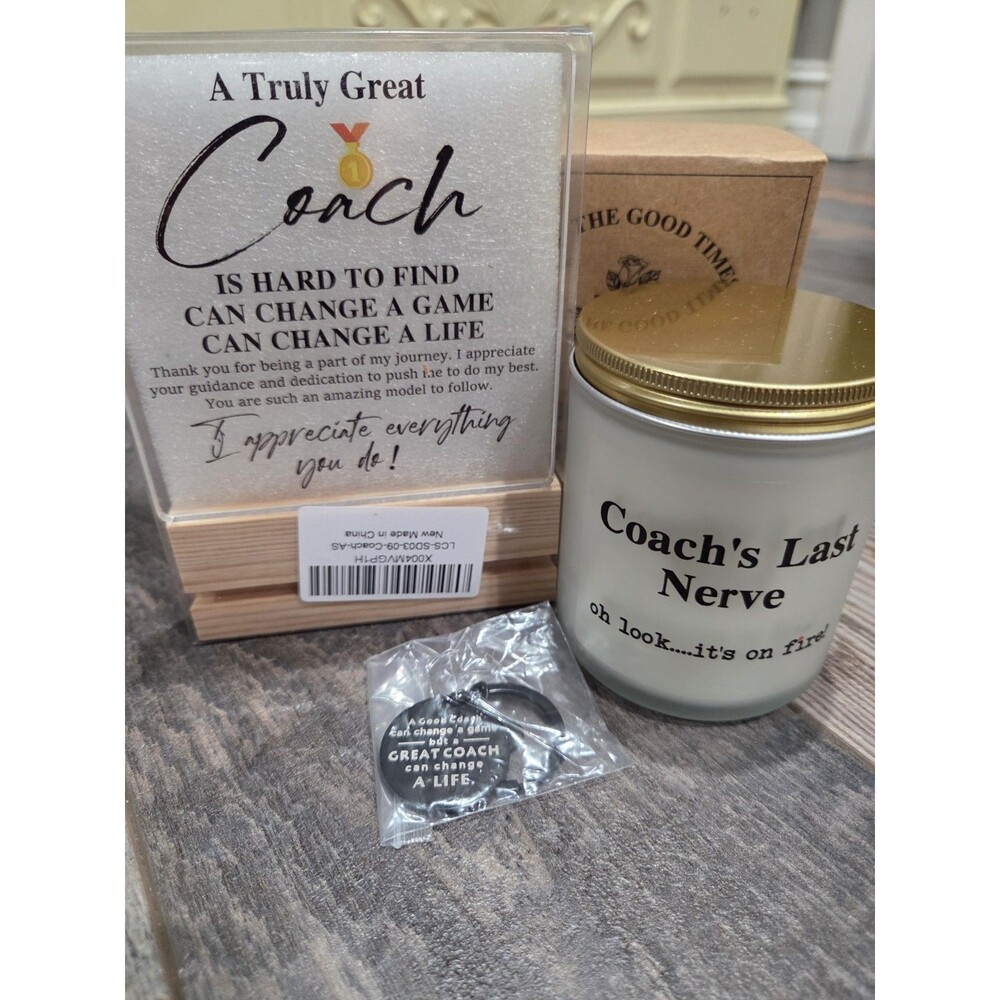 Coach  Appreciation Gifts Candle Keychain And Plaque *Boxed